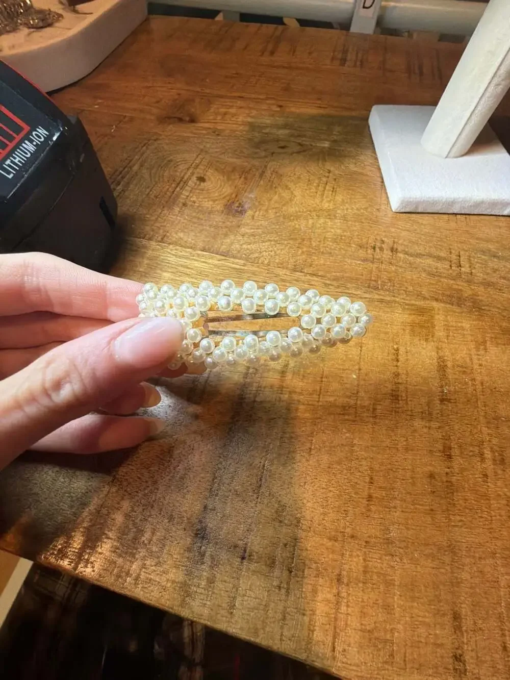 Faux Pearl Embellished Snap Hair Barrettes